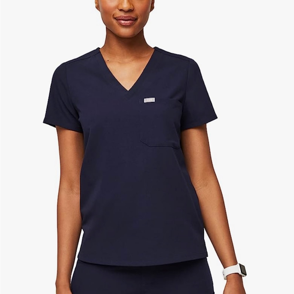 Figs Navy Catarina Scrub Top